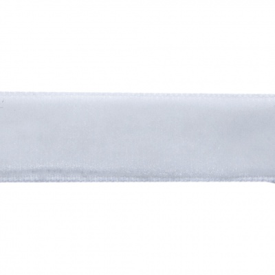 Лента бархатная нейлон, шир.12 мм, (упак. 45,7м), цв.01-белый - купить в Воронеже. Цена: 457.61 руб.