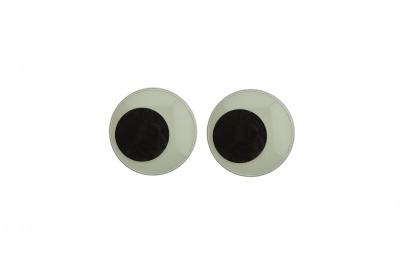 Глазки для игрушек, круглые, с ресничками, 10 мм/упак.50+/-2 шт, цв. -черно-белые - купить в Воронеже. Цена: 21.24 руб.