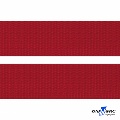 Красный- цв.171-Текстильная лента-стропа 550 гр/м2 ,100% пэ шир.30 мм (боб.50+/-1 м) - купить в Воронеже. Цена: 475.36 руб.
