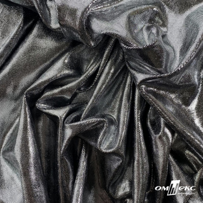 Трикотажное полотно голограмма, шир.140 см, #602 -чёрный/серебро - купить в Воронеже. Цена 385.88 руб.