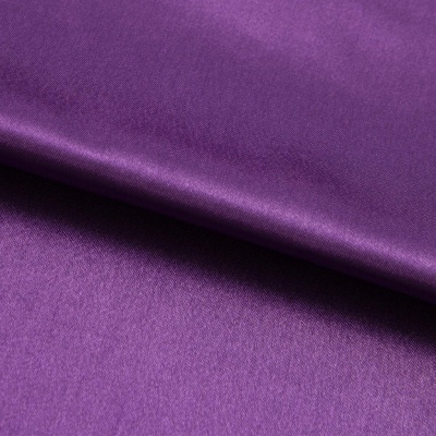 Поли креп-сатин 19-3536, 125 (+/-5) гр/м2, шир.150см, цвет фиолетовый - купить в Воронеже. Цена 155.57 руб.