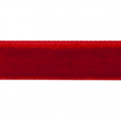 Лента бархатная нейлон, шир.12 мм, (упак. 45,7м), цв.45-красный - купить в Воронеже. Цена: 396 руб.