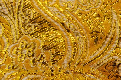 Ткань костюмная жаккард №12, 140 гр/м2, шир.150см, цвет жёлтый - купить в Воронеже. Цена 383.29 руб.