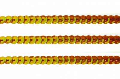 Пайетки "ОмТекс" на нитях, CREAM, 6 мм С / упак.73+/-1м, цв. 88 - оранжевый - купить в Воронеже. Цена: 300.55 руб.