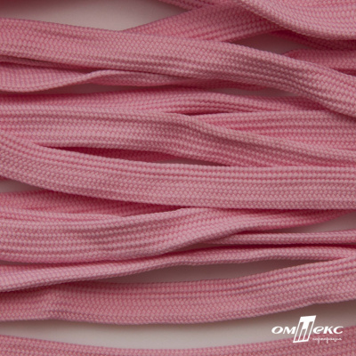 Шнур плетеный (плоский) d-12 мм, (уп.90+/-1м), 100% полиэстер, цв.256 - розовый - купить в Воронеже. Цена: 8.62 руб.