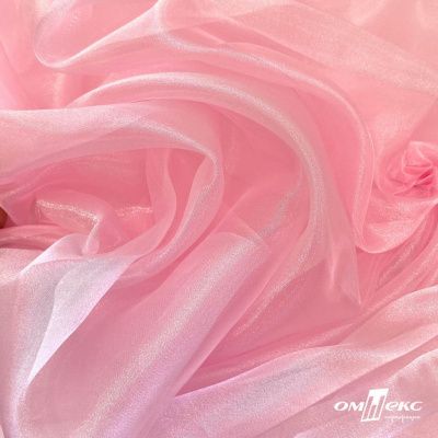 Ткань органза, 100% полиэстр, 28г/м2, шир. 150 см, цв. #47 розовая пудра - купить в Воронеже. Цена 86.24 руб.