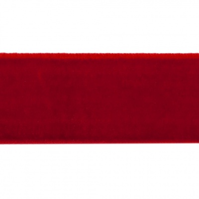 Лента бархатная нейлон, шир.25 мм, (упак. 45,7м), цв.45-красный - купить в Воронеже. Цена: 991.10 руб.