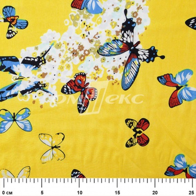 Плательная ткань "Софи" 7.2, 75 гр/м2, шир.150 см, принт бабочки - купить в Воронеже. Цена 243.96 руб.