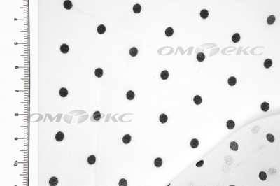 Шифон Горох 100D, 85 гр/м2, шир.150см, цвет белый/чёрн.горох - купить в Воронеже. Цена 186.23 руб.