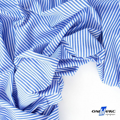 Ткань сорочечная Полоска Кенди, 115 г/м2, 58% пэ,42% хл, шир.150 см, цв.3-синий, (арт.110) - купить в Воронеже. Цена 306.69 руб.