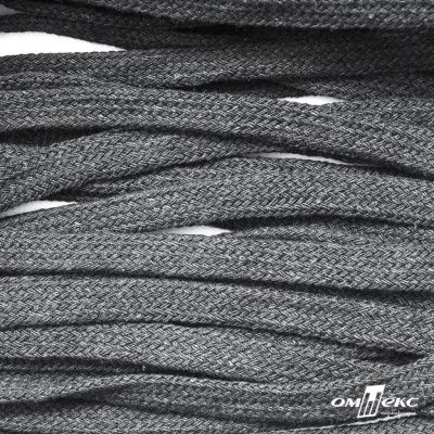 Шнур плетеный d-8 мм плоский, 70% хлопок 30% полиэстер, уп.85+/-1 м, цв.1027-серый - купить в Воронеже. Цена: 735 руб.