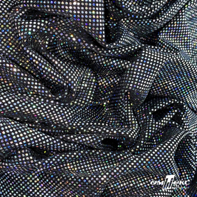 Трикотажное полотно голограмма, шир.140 см, #601-хамелеон чёрный - купить в Воронеже. Цена 452.76 руб.