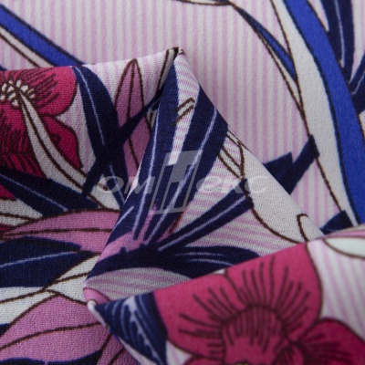 Плательная ткань "Фламенко" 18.1, 80 гр/м2, шир.150 см, принт растительный - купить в Воронеже. Цена 239.03 руб.