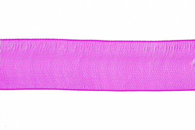 Лента органза 1015, шир. 10 мм/уп. 22,8+/-0,5 м, цвет ярк.розовый - купить в Воронеже. Цена: 38.39 руб.