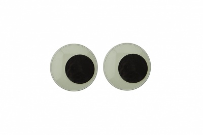 Глазки для игрушек, круглые, с бегающими зрачками, 15 мм/упак.50+/-2 шт, цв. -черно-белые - купить в Воронеже. Цена: 47.40 руб.