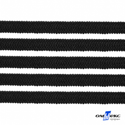 Лента эластичная вязанная (резинка) 4 мм (200+/-1 м) 400 гр/м2 черная бобина "ОМТЕКС" - купить в Воронеже. Цена: 1.78 руб.