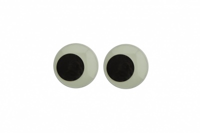 Глазки для игрушек, круглые, с бегающими зрачками, 12 мм/упак.50+/-2 шт, цв. -черно-белые - купить в Воронеже. Цена: 38.32 руб.