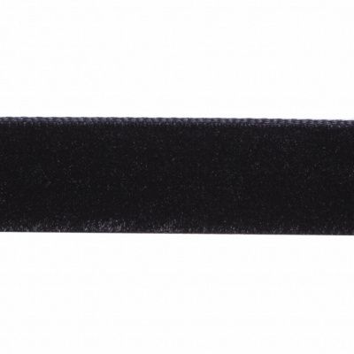 Лента бархатная нейлон, шир.12 мм, (упак. 45,7м), цв.03-черный - купить в Воронеже. Цена: 448.27 руб.