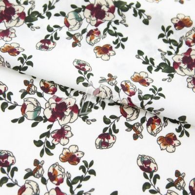 Плательная ткань "Фламенко" 23.1, 80 гр/м2, шир.150 см, принт растительный - купить в Воронеже. Цена 264.56 руб.