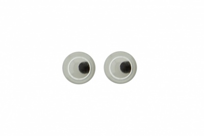 Глазки для игрушек, круглые, с бегающими зрачками, 4 мм/упак.100+/-5 шт, цв. -черно-белые - купить в Воронеже. Цена: 25.40 руб.