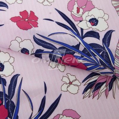 Плательная ткань "Фламенко" 18.1, 80 гр/м2, шир.150 см, принт растительный - купить в Воронеже. Цена 239.03 руб.