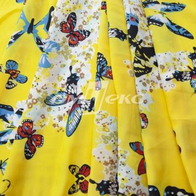 Плательная ткань "Софи" 7.2, 75 гр/м2, шир.150 см, принт бабочки - купить в Воронеже. Цена 243.96 руб.